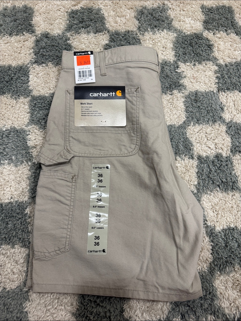 Carhartt Men’s Work Cargo Shorts - Tan
